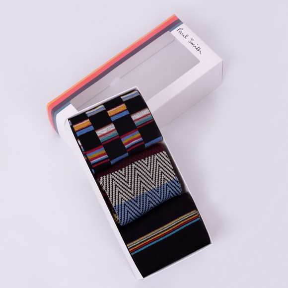 Paul Smith Mens Black 3 Pack Boxed Socks main image