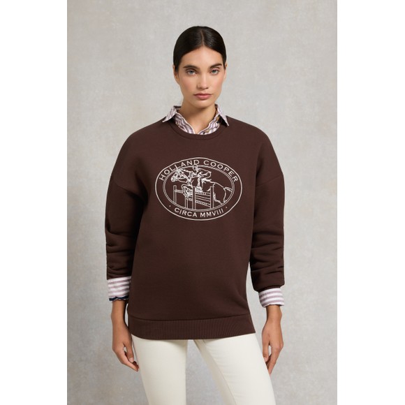 Holland Cooper Womens Brown Relaxed Fit Crew Neck Sweat main image