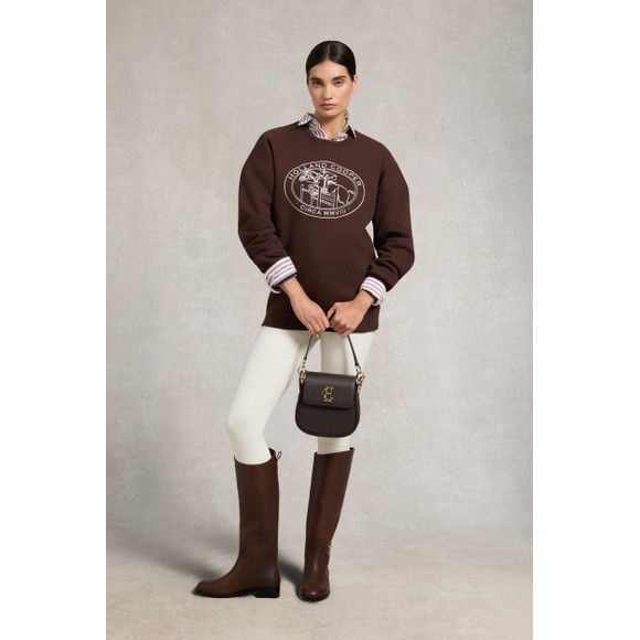 Holland Cooper Womens Brown Relaxed Fit Crew Neck Sweat main image