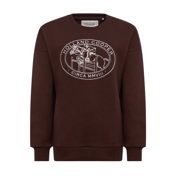 Holland Cooper Womens Brown Relaxed Fit Crew Neck Sweat main image
