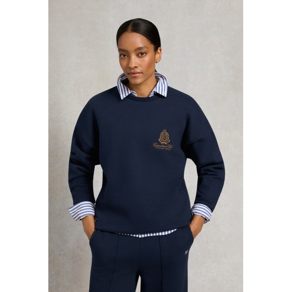 Holland Cooper Womens Blue Relaxed Fit Crew Neck Sweat main image