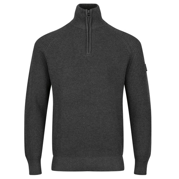 Luke 1977 Mens Grey Watton 1/4 Zip Jumper