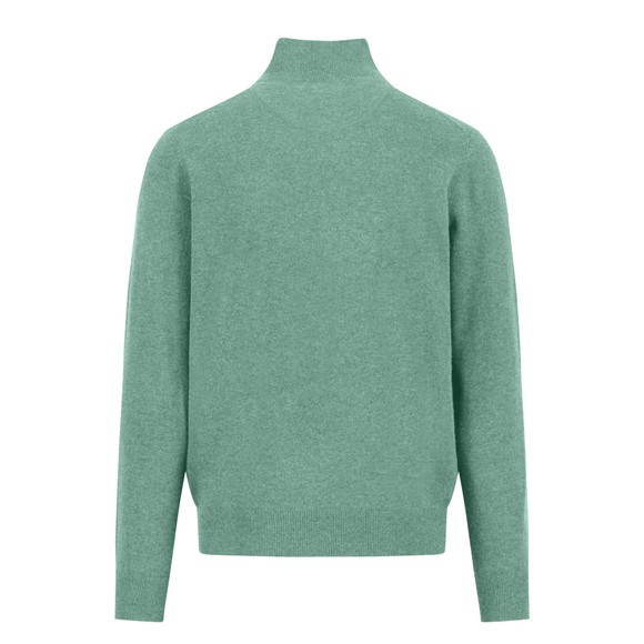 Fynch Hatton Mens Green Troyer 1/4 Zip Merino Cashmere Jumper