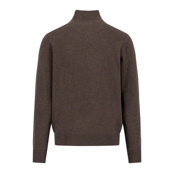 Fynch Hatton Mens Brown Troyer 1/4 Zip Merino Cashmere Jumper main image