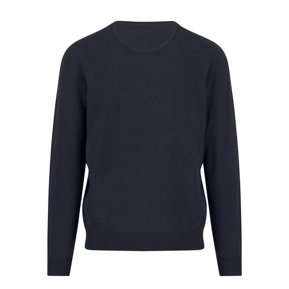 Fynch Hatton Mens Blue V Neck Merino Cashmere Jumper main image