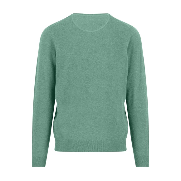 Fynch Hatton Mens Green V Neck Merino Cashmere Jumper main image
