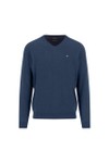 Fynch Hatton Mens Blue V Neck Merino Cashmere Jumper