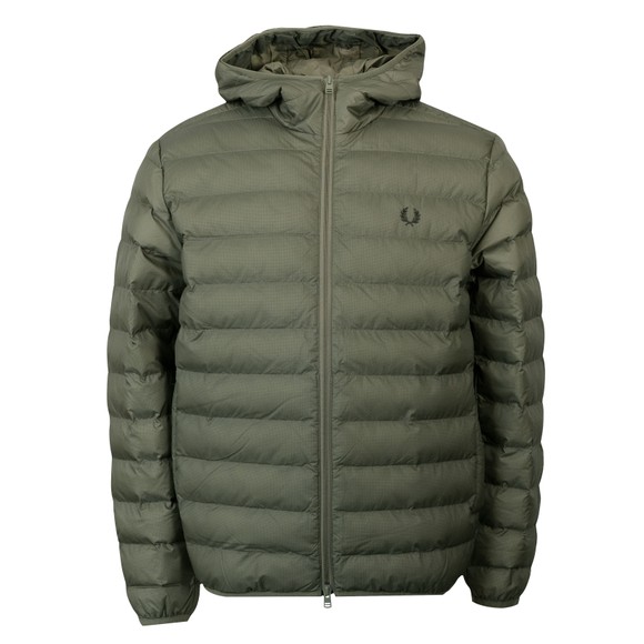 Fred Perry Mens Green Hooded Insulated Jacket main image