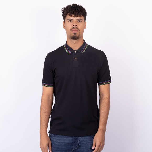 PS Paul Smith Mens Black Stripe Collar Polo main image