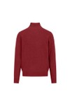 Fynch Hatton Mens Red Troyer 1/4 Zip Merino Cashmere Jumper