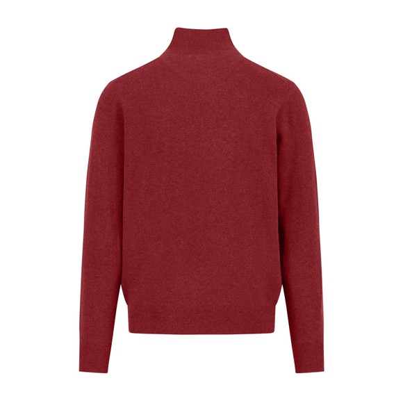 Fynch Hatton Mens Red Troyer 1/4 Zip Merino Cashmere Jumper main image