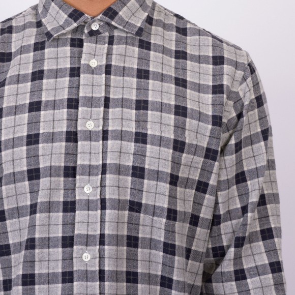 Hartford Mens Grey Woven AW25 Paul Shirt main image