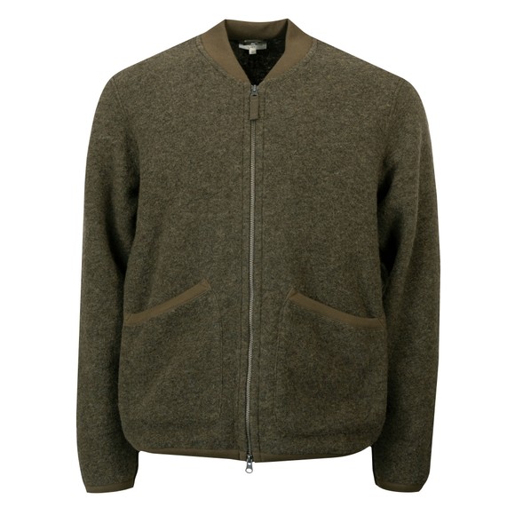 Hartford Mens Green Knitted Bomber Jacket main image