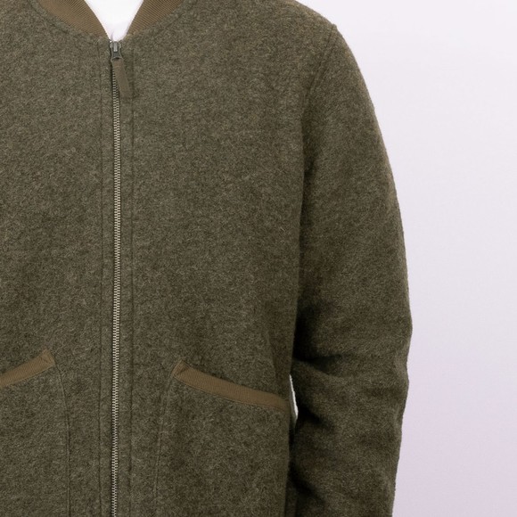 Hartford Mens Green Knitted Bomber Jacket main image