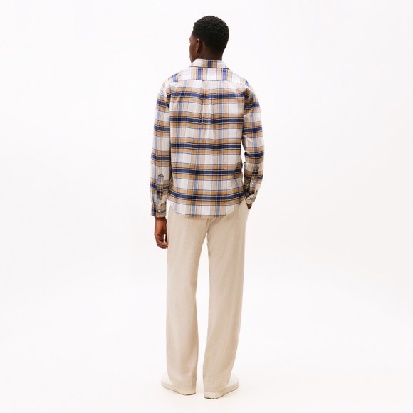 Tommy Hilfiger Mens Beige Hero Flannel Tartan Check Shirt main image