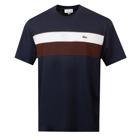 Lacoste Mens Blue Jersey Colour Block T-Shirt main image