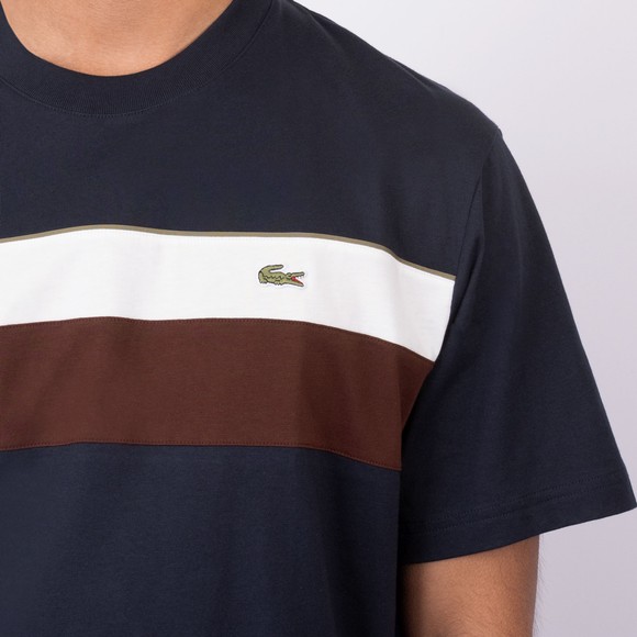 Lacoste Mens Blue Jersey Colour Block T-Shirt main image