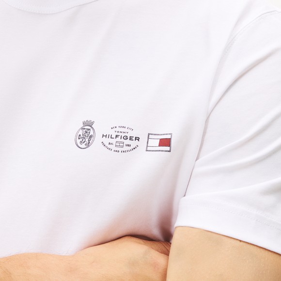 Tommy Hilfiger Mens White Small Crest Outline T-Shirt main image
