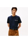 Tommy Hilfiger Mens Blue Small Crest Outline T-Shirt