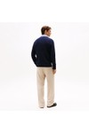Tommy Hilfiger Mens Blue Classic Cotton Cable Crewneck Jumper