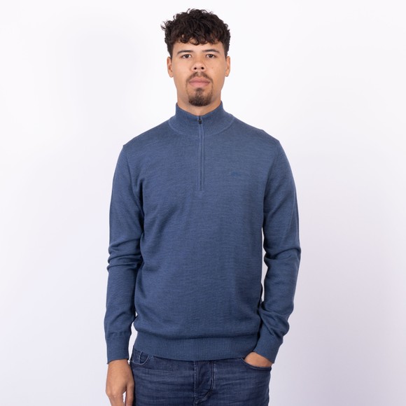 J.Lindeberg Mens Blue Kiyan Merino Quarter Zip Jumper main image