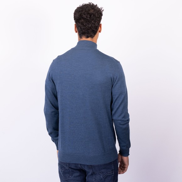 J.Lindeberg Mens Blue Kiyan Merino Quarter Zip Jumper main image