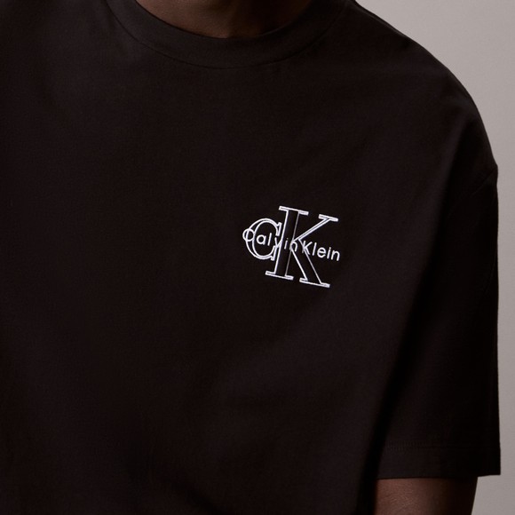 Calvin Klein Jeans Mens Black Micro Monologo T-Shirt main image