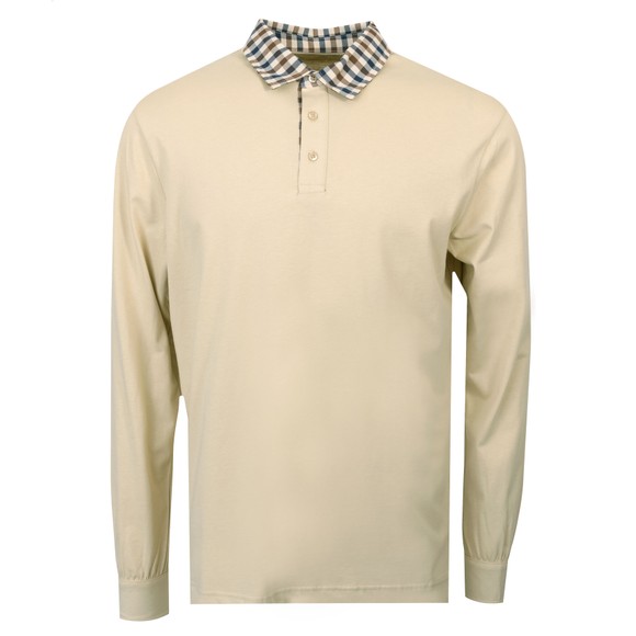 Aquascutum Mens Off-White Active L/S Club Check Collar Polo main image