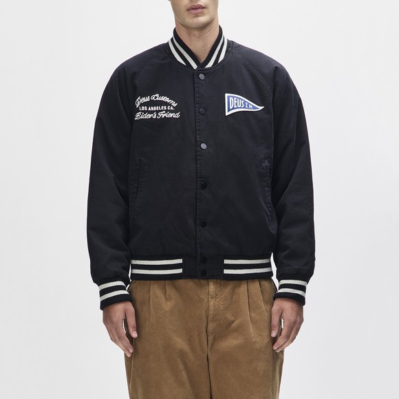Deus Ex Machina Mens Black Stadium Jacket main image