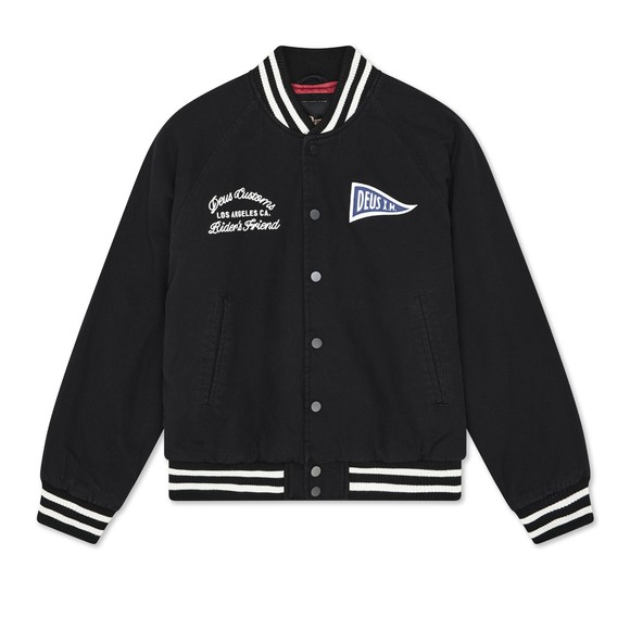 Deus Ex Machina Mens Black Stadium Jacket main image