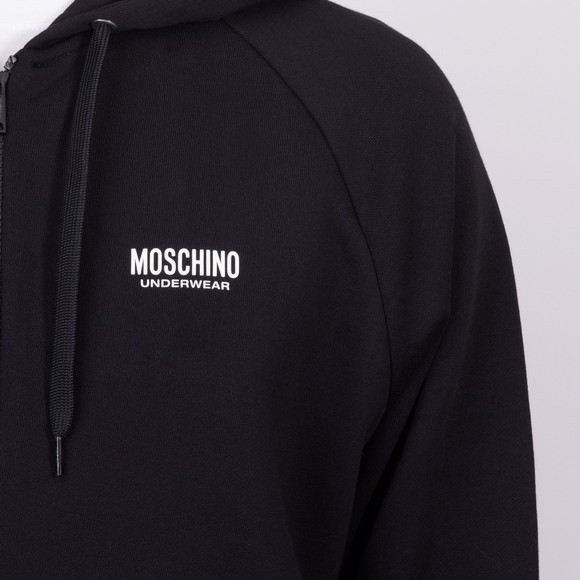 Moschino Mens Black Big Print Full Zip Hoodie main image