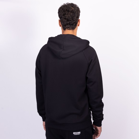 Moschino Mens Black Big Print Full Zip Hoodie main image