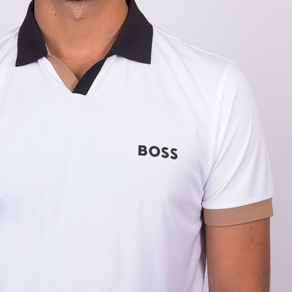 BOSS Mens White Athleisure Palle TOC Polo Shirt main image