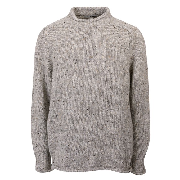 Pittari Mens Grey Findhorn Donegal Knit Jumper main image