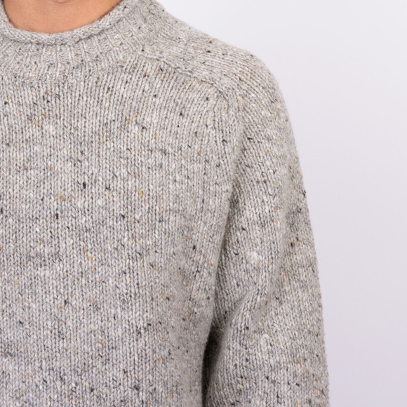 Pittari Mens Grey Findhorn Donegal Knit Jumper main image