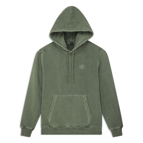 Deus Ex Machina Mens Green Shield Garment Dyed Hoody main image