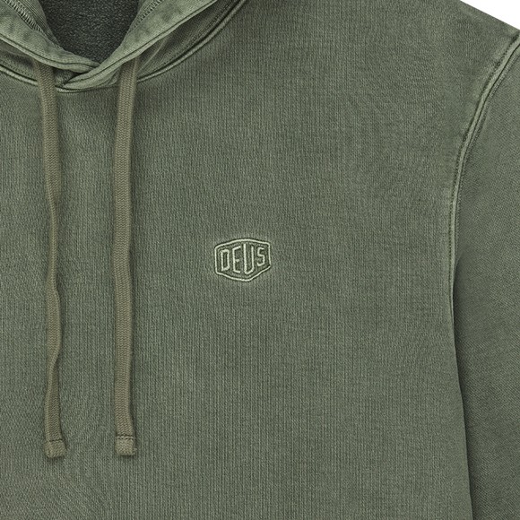 Deus Ex Machina Mens Green Shield Garment Dyed Hoody main image