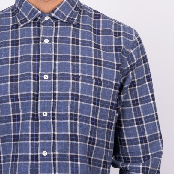 Hartford Mens Blue Woven AW25 Paul Shirt main image