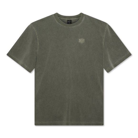 Deus Ex Machina Mens Green Shield Garment Dyed T Shirt main image