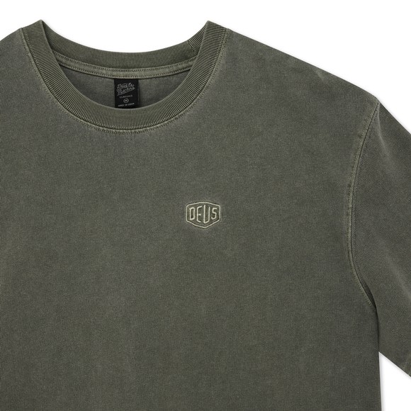 Deus Ex Machina Mens Green Shield Garment Dyed T Shirt main image