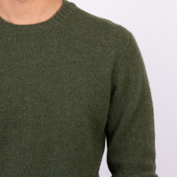 Hartford Mens Green Shetland AW25 Crew Knit main image