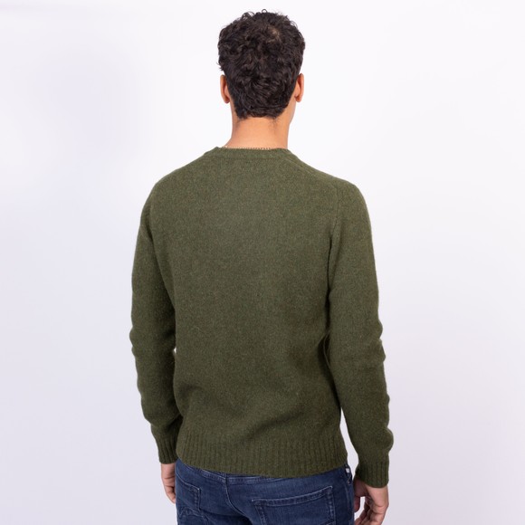 Hartford Mens Green Shetland AW25 Crew Knit main image