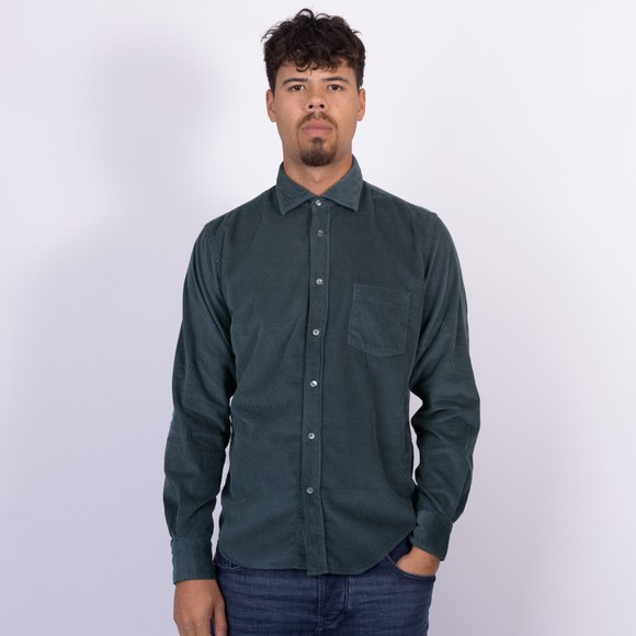 Hartford Mens Grey Paul Pat Cord Shirt main image