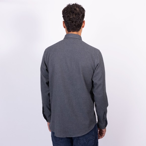 Eton Mens Blue Solid Flannel Shirt main image