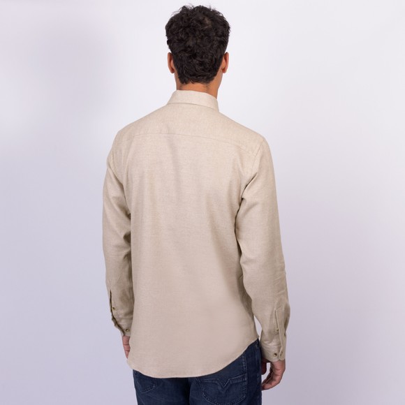 Eton Mens Off-White Solid Flannel Shirt main image