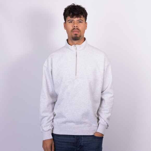 Colorful Standard Mens Grey Quarter Zip Sweatshirt