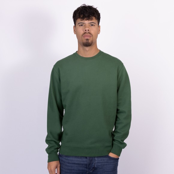 Colorful Standard Mens Green Organic Crew Sweatshirt