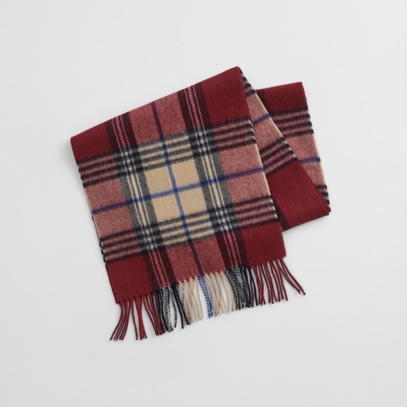 Gant Mens Red Checked Wool Scarf main image