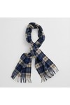 Gant Mens Blue Checked Wool Scarf