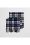 Gant Mens Blue Checked Wool Scarf